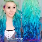 blaue ombre gothic frisuren haarfarbe
