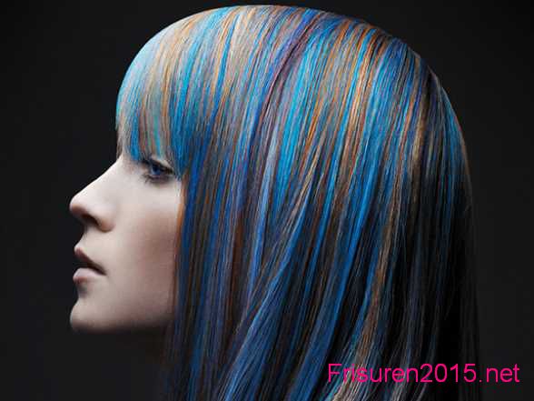 braun und blaue haarfarben trend gothic frisuren